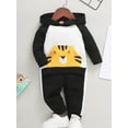 thumbnail image 3 of 12 Months Baby Boys Clothes 18 Months Boys 2PCS Fall Winter Outfits Pocket Toddler Boys Long Sleeve Hooded Top Pants Set Black, 3 of 8