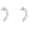 thumbnail image 1 of Jumpingount Pendientes de diamantes de imitación para mujer, pendientes sin perforaciones con Clip para la oreja, colgante de hoja, pendiente Blanco 2Conjunto, 1 of 6