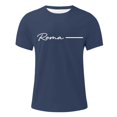 thumbnail image 5 of Roma Letter Graphic Tees for Men Summer Short Sleeve Crewneck Casual Italia Rome Travel T Shirts Streetwear, 5 of 5