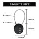 thumbnail image 2 of Combination Lock, 3 Digit Combination Padlock Code Lock With Wire Rope Waterproof Padlock Cable Locks Cable Luggage 2 Pcs, 2 of 5