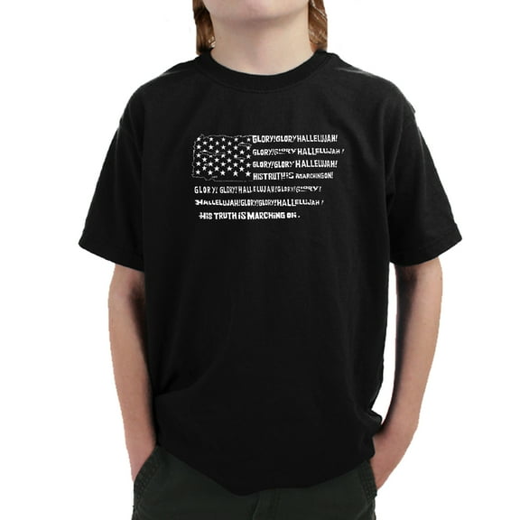 Boy's Word Art T-shirt - Glory Hallelujah Flag