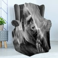 thumbnail image 4 of Gorilla Soft Flannel Fleece Throw Blanket, Close up Shot of an Ape Animal on a Blurry Background, Cozy Plush for Indoor and Outdoor Use, 70" x 90", Dimgray Charcoal Grey, by Ambesonne, 4 of 5