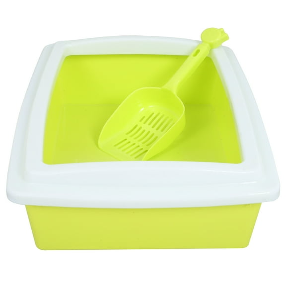 Raindrops Cat Litter Tray with Splash Guard for Indoor Cats, , Design, 1 Set