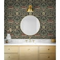 thumbnail image 2 of NextWall Charcoal & Rosewood Acanthus Floral Peel and Stick Wallpaper, 2 of 5
