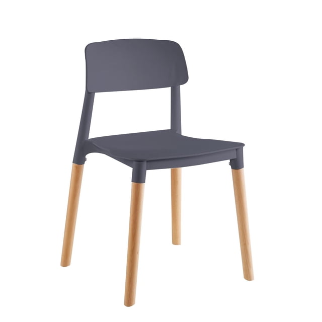 4 Sillas Eames de comedor Estocolmo con patas de madera, estilo nórdico Midtown Concept gris Midtown Concept Sillas Estocolmo