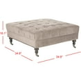 thumbnail image 4 of SAFAVIEH Clark Tufted Cocktail Ottoman Mushroom Taupe, 4 of 6