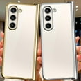 thumbnail image 6 of for Samsung Galaxy Z Fold 5 Case Plating Frame Electroplate Clear Luxury Elegant Case Camera Protector Soft TPU Shockproof Protective 3 PCS Anti-Skid Galaxy Z Fold 5 Case -Silver, 6 of 12
