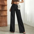 thumbnail image 5 of BKQCNKM Womens Jeans Women'S Casual High Waisted Button Long Solid Color Elongated Straight Leg Wide Leg Jeans Wide Leg Pants For Women Women'S Pants Black M, 5 of 7