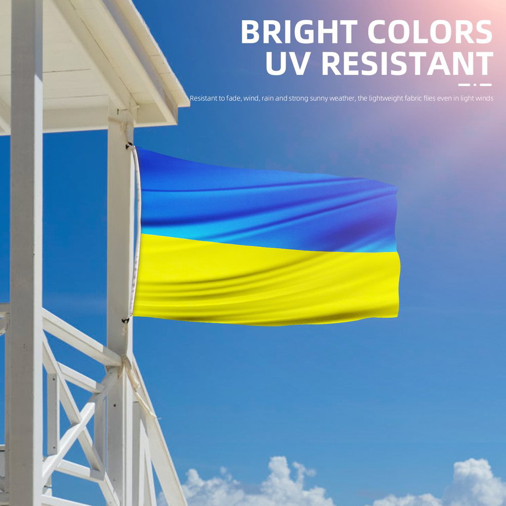 Ukraine Flag Durable Double Stitching and Polyester Used for Outdoor Party Decoration Ukraine Flag 3x5 FT Vivid Color and Fade Proof Canvas with Straps