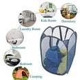 thumbnail image 4 of Popup Mesh Laundry Basket，Collapsible Mesh Pop Up Laundry Hamper with Sturdy Handles - Portable Foldable Clothes Baskets for Dorm, Bathroom & Travel Storage (Navy Blue, 2 Packs), 4 of 6