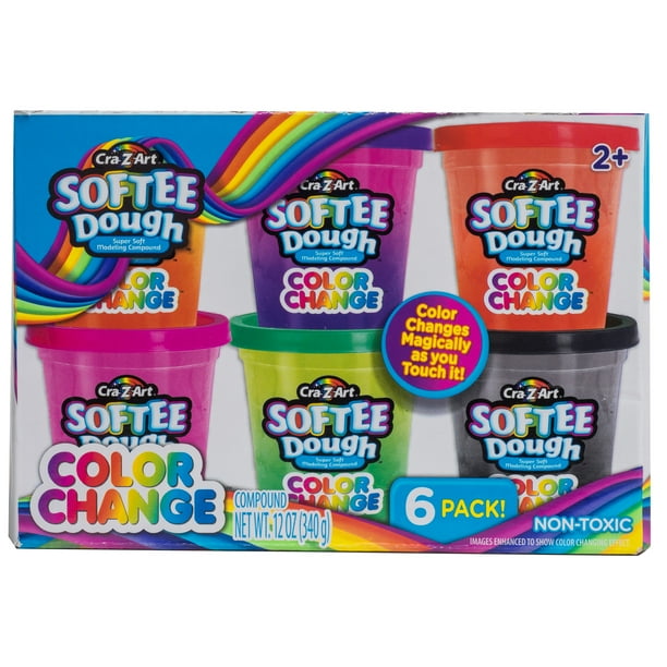 CraZArt Softee Dough Multicolor Change Dough, 1 6 Pack, Child Ages
