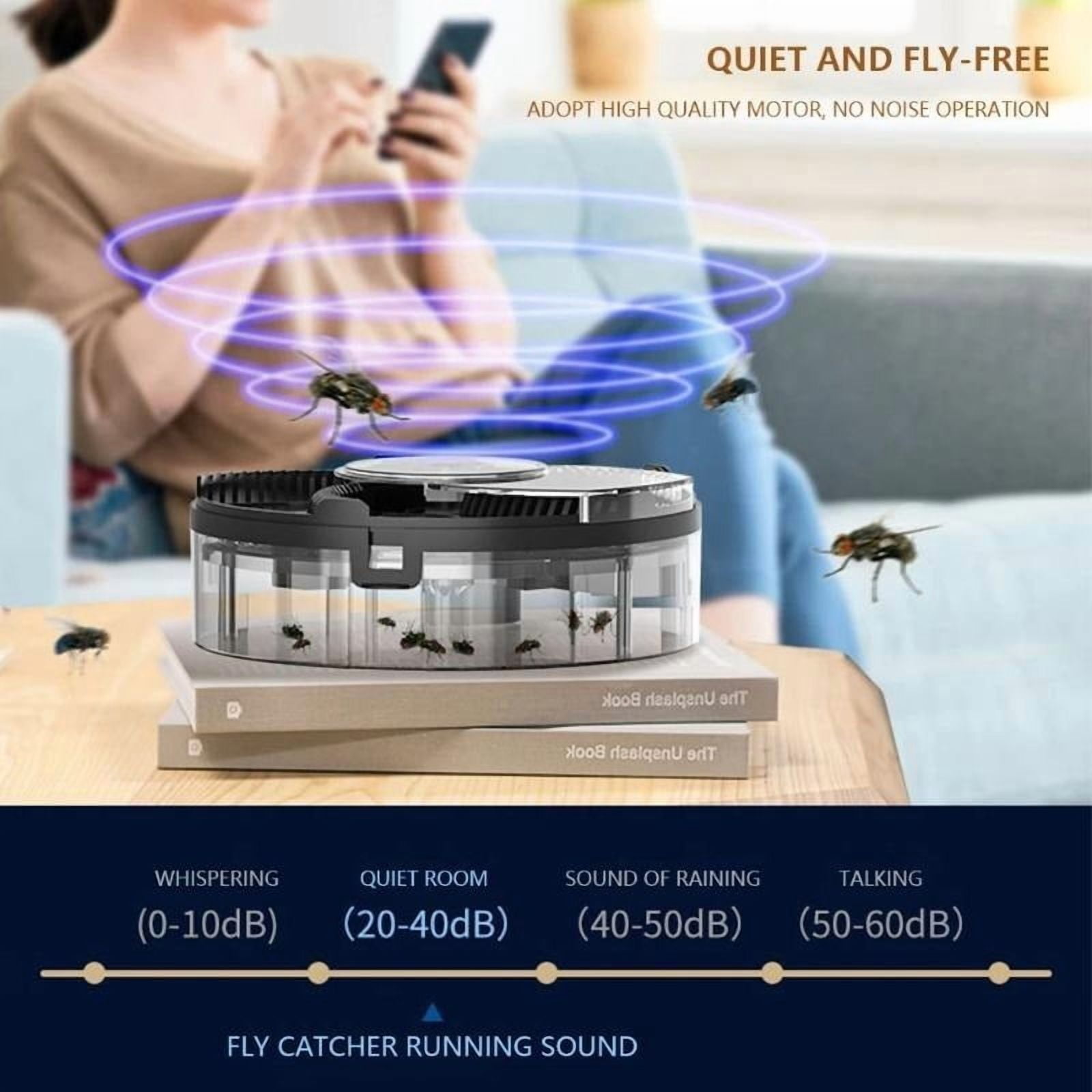 YIYUN USB Rechargeable Automatic Fly Catcher – Quiet Plug-In Insect Trap with 1200mAh Battery for Kitchen & Indoor Use.