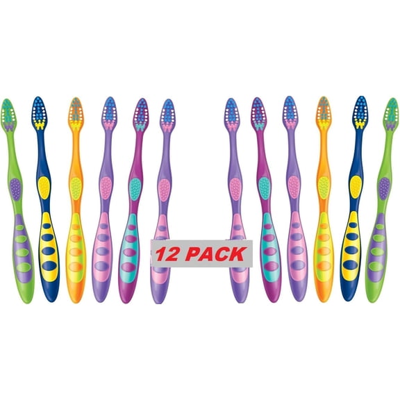 12-Count Kids Toothbrush Extra Soft Bristles for Kids 2-8 Years Children, Toddler, Girl, Boy Manual Toothbrushes Individually Wrapped for Home School Daycare Camp