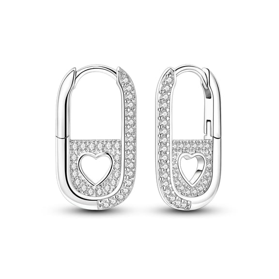NARMO Original 925 Sterling Silver Hoop Earrings AAA CZ Shining U-shaped for Women Jewelry Birthday Gift