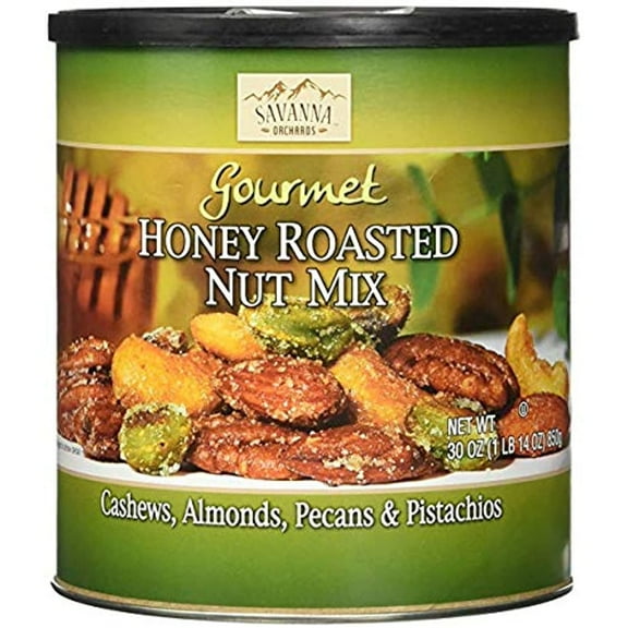 Savanna Orchards Gourmet Honey Roasted Nut Mix - Cashews, Almonds, Pecans and Pistachios Economy 3 Pack s#VBrN(30 oz Each)
