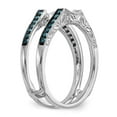 thumbnail image 6 of 14K White Gold Ring Band Wedding Diamond Round Blue & Guard, 6 of 7