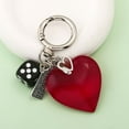 thumbnail image 6 of Korea Y2K Red Heart Shaped Fashion Dice Glass Crystal Keychain Phone Valentine's Day Gifts Backpack Keyring Accessories, 6 of 7
