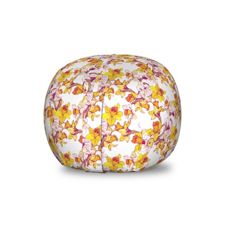 Daffodil Storage Toy Bag Chair  Complex Colorful Detailed Mixed Narcissus Flower 6 Petals Love Balance Painting  Stuffed Animal Organizer Washable Bag  Large Size  Multicolor  by Ambesonne