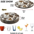 thumbnail image 4 of GZHJMY Cow Print Round Coaster, 4 Pcs Heat Resistant Absorbent Drink Coaster for Kitchen Bar Cafe Decor, 4 of 7