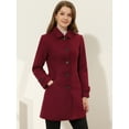 thumbnail image 2 of Chaqueta de Invierno Allegra K Con Cuello Peter Pan Para Mujer Borgoña L, 2 of 6