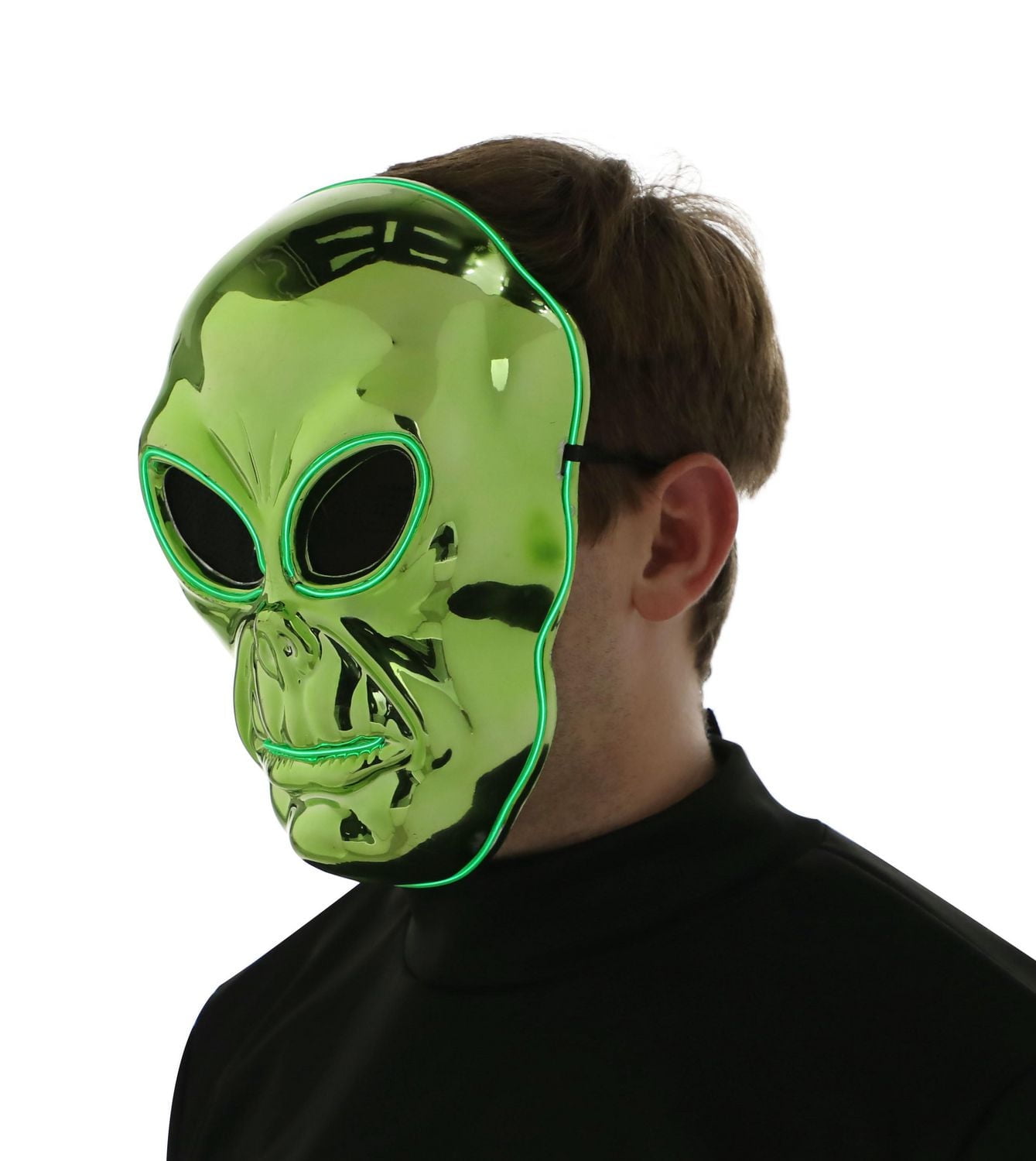 Way to Celebrate Adult Unisex Halloween EL Wire Spaced Out Mask Costume Accessory, One size fits all