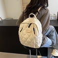 thumbnail image 4 of Mochila pequeña y fresca Likrtyny para ropa algodón mochila sencilla informal ligera y al desgaste para mujer bolso escolar versátil universitario 8082-PZ20240712014692 Blanco, 4 of 9