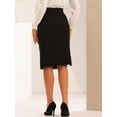 thumbnail image 3 of DARING DIVA Women's Business Knee Length High Waist Bodycon Suit Skirt 3XL Black, 3 of 6