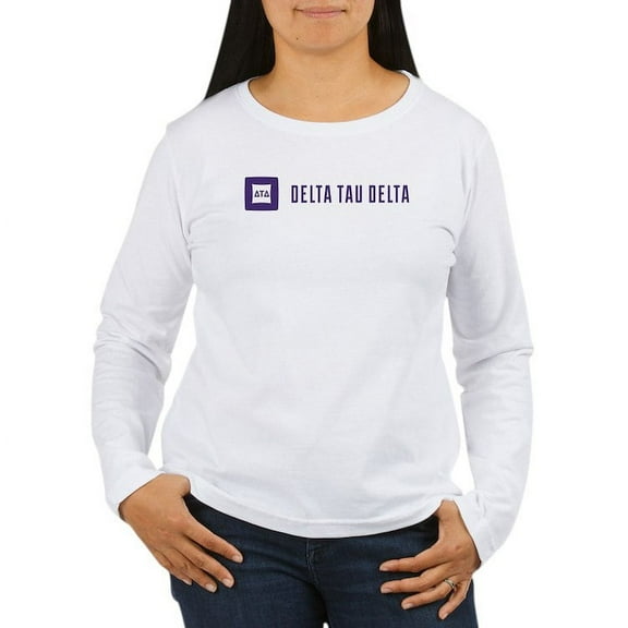 CafePress - Delta Tau Delta Purple Signature Long Sleeve T Shirt - Women's Long Sleeve Graphic Casual T-Shirt