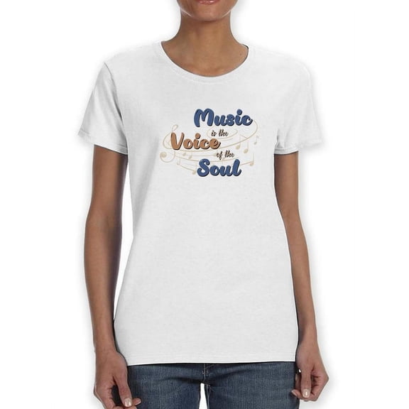 Music Voice Of Soul Text Shaped T-Shirt Women -Smartprints Designs, Female XX-Large