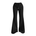 thumbnail image 2 of ZSQDM Womens Casual Pants Flare Wide Leg Sweatpants Women Drawstring High Waisted Cotton Joggers Casual Flowy Yoga Pants With Pockets, 2 of 8