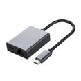thumbnail image 3 of Adaptador Ethernet 2 en 1 USB Tpye C, Cable Plug and Play, longitud de 17cm, 100W, puerto de carga PD, carcasa de aleación de aluminio para vídeo, 3 of 7