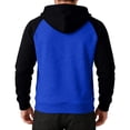 thumbnail image 6 of GrmtClth Men's Full-Zip Hoodies Sweatshirts Color Block Long Sleeve Casual Top with Kanga Pocket Royal Blue M, 6 of 7