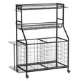 thumbnail image 4 of Lorelo Sports Equipment Organizer, Garage Ball Storage Rack with Basket, Hooks, Toy Storage Rolling Cart with Wheels for Toys Sports Gear Storage, 4 of 7