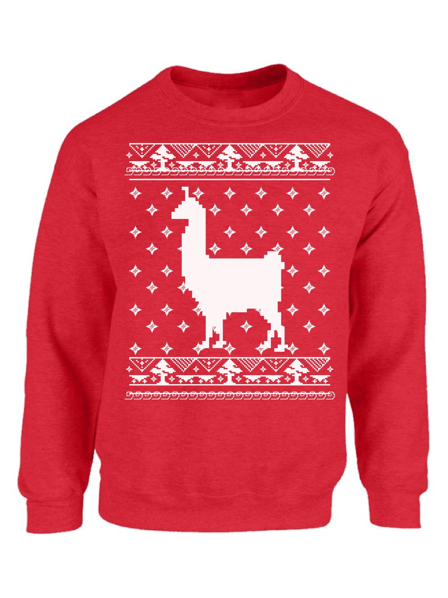Mezee Llama Ugly Christmas Sweatshirt 