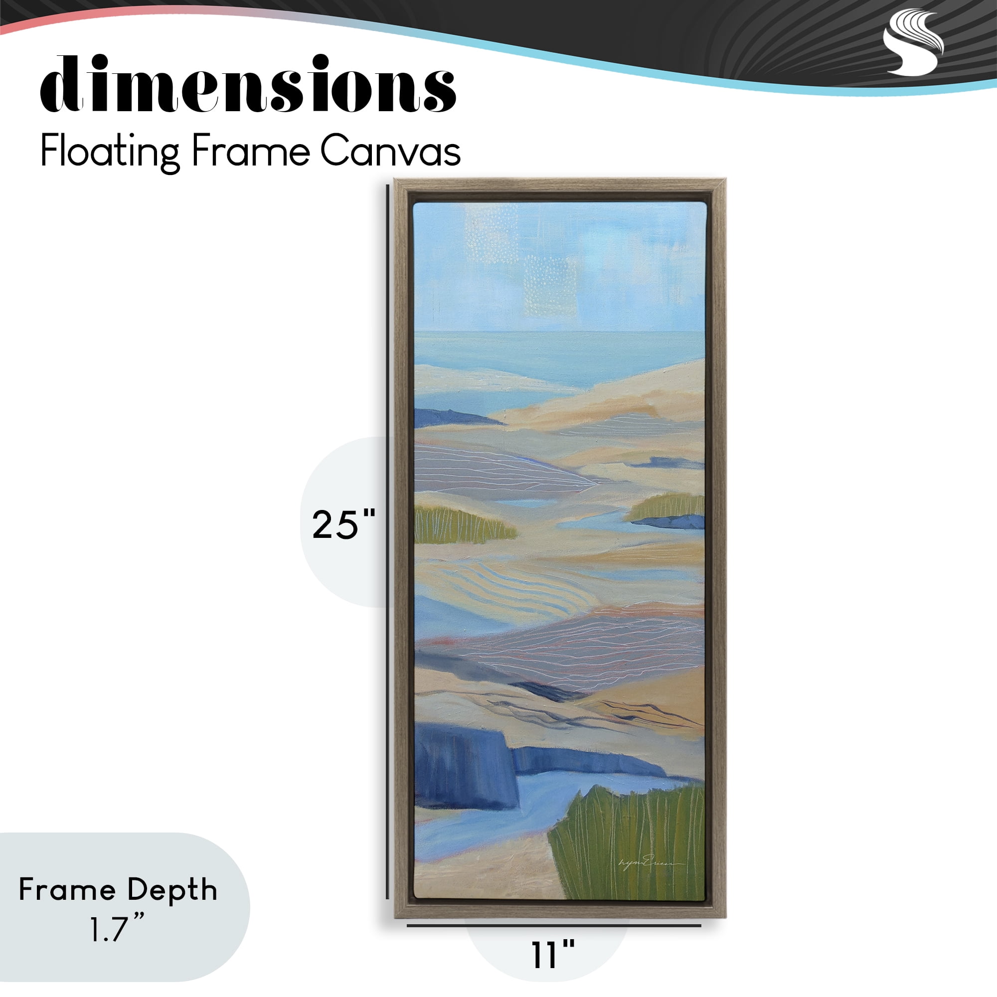 Stupell Industries Ebb & Flow Sand Dunes Brown Framed Floater Canvas Wall Art, design by Lynn Ericson Fine Art