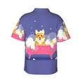 thumbnail image 3 of Fotbe Dog Washes In A Pink Bath Hawaiian Shirt For Men Unisex Summer Beach Casual Short Sleeve Cotton Linen Button Down Shirts-Small, 3 of 9