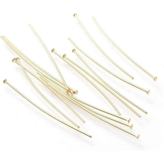 45 Pcs Flat Head Pins 304 Stainless Steel Flat Head Pins Metal End Headpins Jewelry Making Pin Long End Head Pin for DIY Craft Dangle Earring Bracelet Necklace Pendant Supplies 35x0.7mm Head: 1.5mm