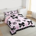 thumbnail image 3 of Castle Fairy Cute Bowtie 3 Pieces Queen Comforter Set for Boys Girls Kids,Love Heart Print Ultra Soft Bedding Sets,Geometric Buffalo Plaid Bedding Comforter Set,Lightweight Room Decor, 3 of 8
