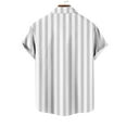 thumbnail image 5 of ZCFZJW Men's Casual Striped Button Shirts Big and Tall Regular Fit Summer Short Sleeve Lapel Collar Beach Hawaiian T-Shirts Tops Gray XL, 5 of 5