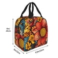 thumbnail image 2 of Bingfone Colorful Vintage Floral Pattern Print Lunch Bag Insulated Lunch Box, Small Leakproof Cooler Food Lunch Containers Reusable High Capacity Lunch Tote Bags for Work, Travel, Outdoor, 2 of 6
