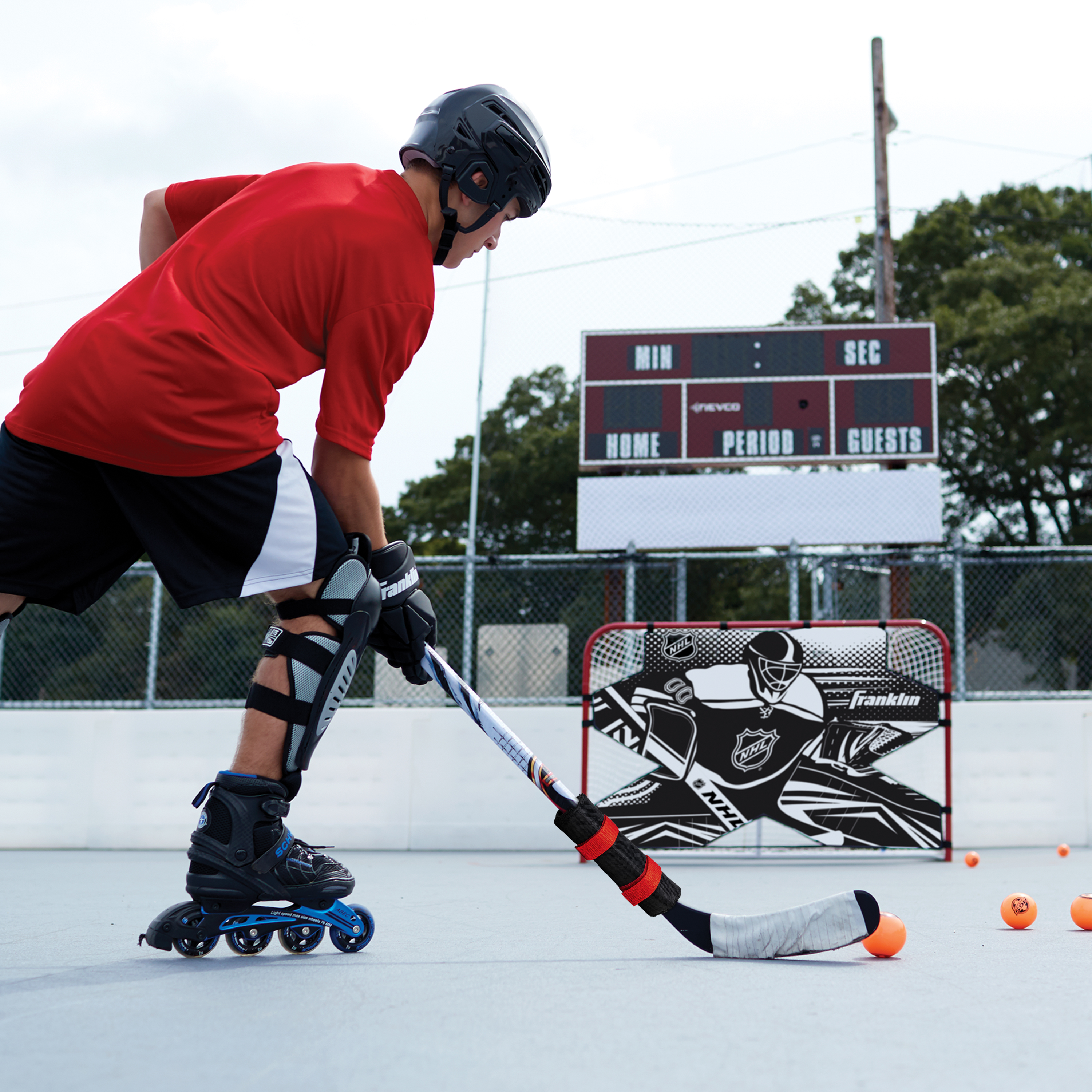 Franklin Sports Hockey Stick Weight - Hockey Training Aid + Accessory for Stick Handling + Shooting Skills - Adjustable Weight 3.5 to 14 ounce  Stick Training Weight - Hockey Training Equipment