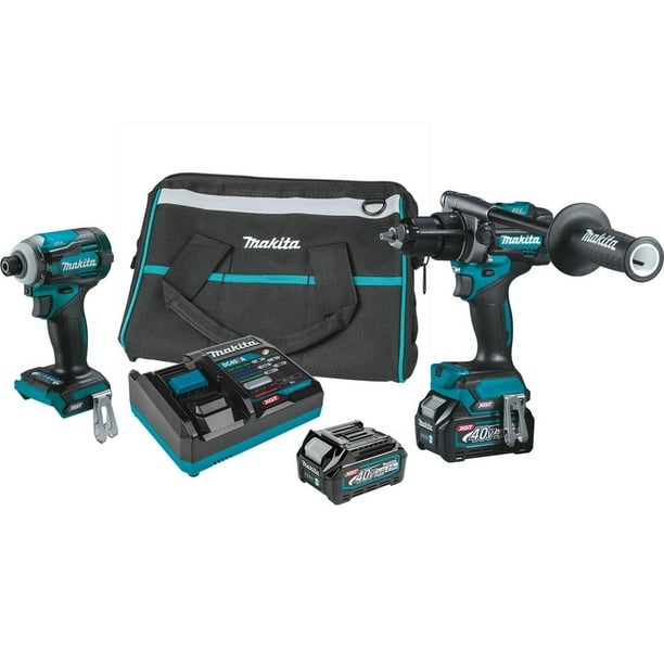 Makita GT200D 40V Max XGT Brushless Lithium-Ion 1/2 in. Cordless Hammer Drill Driver/ 4-Speed Impact Driver Combo Kit (2.5 Ah) -