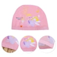 thumbnail image 3 of Ofertas Únicas 1 Pc Gorro de Baño de Figura de Cartoon de Poliéster Rosa, 3 of 6