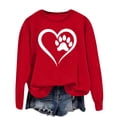 thumbnail image 2 of Zedker Valentine's Day Long Sleeve Sweatshirts for Women Heart Print Sweater Long Sleeve Pullover Sweatshirt Casual Crewneck Soft Shirts Red L, 2 of 6