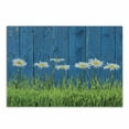 thumbnail image 1 of Flower Cutting Board, Fresh Springtime Grass and Daisy on Fence Summer Simple Vintage Style Print, Decorative Tempered Glass Cutting and Serving Board, Small Size, Blue Green White, by Ambesonne, 1 of 1