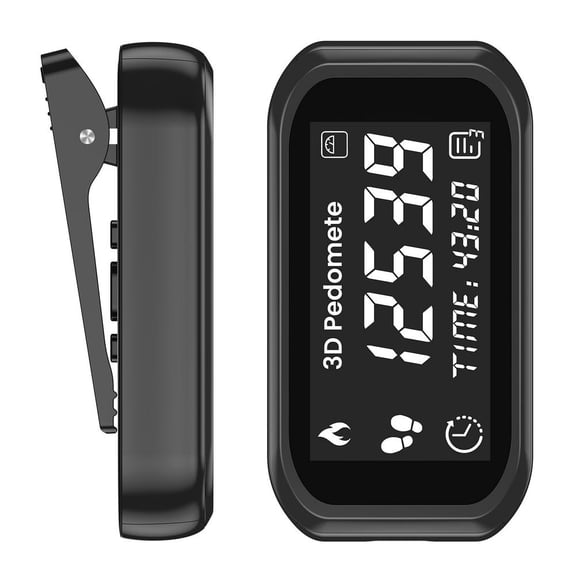 3D Pedometer for Walking,Simple Step Counter with Large Digital Display,Calorie Counter Clip-On Wearable Pedometer Daily Activity Data Monitor,for Men Women Kids Adults Seniors