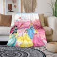 thumbnail image 2 of Manta ligera con estampado de princesas de Disney para sala de estar, dormitorio, habitación de niños, manta cálida, regalo de Navidad, 2 of 5