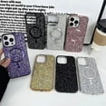 thumbnail image 5 of for iPhone Case,[Compatible with MagSafe] Crystal Diamond Glitter Bling Sparkly Soft Shockproof Cover for Women Girls Phone Case (Gold,iPhone 13), 5 of 6