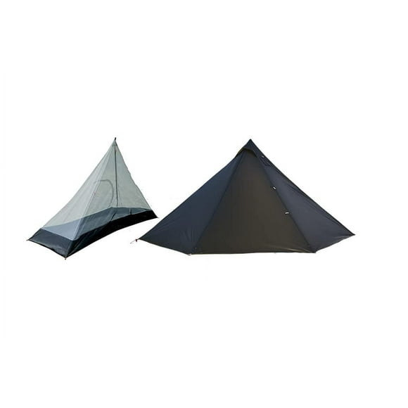 2-4 Personne Ultraléger 15D Poêle Tente Chaude avec Tente Intérieure en Maille Comprennent Cuisinière Pipe Cric Famille Tente Camping (4-6 Tente Personne (13.12x 13.12 x 6.56 FT))