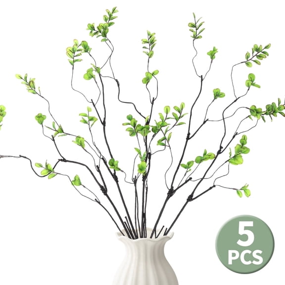 Artificial Ficus Branches - 37.4 inch Faux Eucalyptus Stems for Tall Vases,Greenery Decor and Centerpieces,5 Pcs